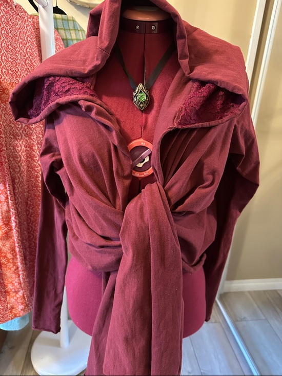Gekko Camden Jackets & Blazers - Deep Wine Hooded Wrap Top with Front Tie
